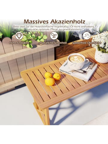 COSTWAY Gartenbank Holz 3-Sitzer in Braun