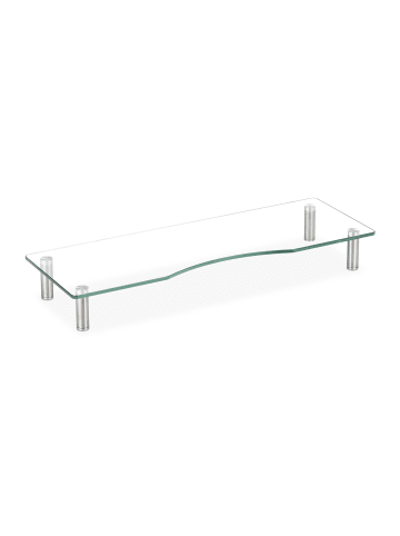 relaxdays Bildschirmständer Glas in Transparent - (B)70 x (T)24 cm