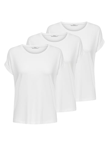 ONLY T-Shirt 3er Pack in Weiß