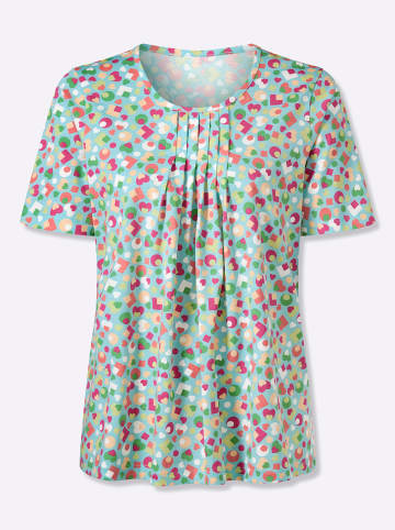 Sieh an! Kurzarm-Shirt in aquamarin-apfel-bedruckt