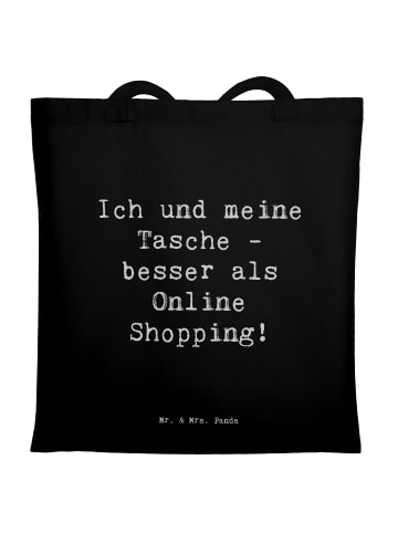 Mr. & Mrs. Panda Tote Bag Spruch Tragetasche Freude mit Spruch in Schwarz