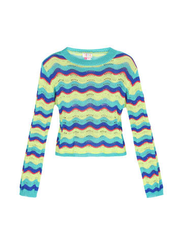IZIA Women Sweater in aqua multicolor