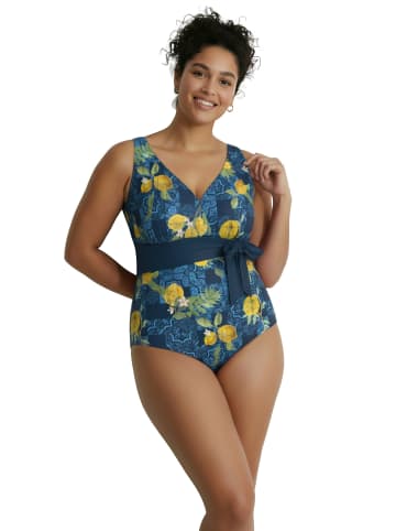 Ulla Popken Badeanzug in dunkelblau