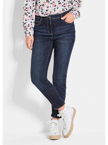 GOLDNER 7/8-Jeanshose Slim Fit Jeans BELLA  mit Dehnbund in dunkelblau
