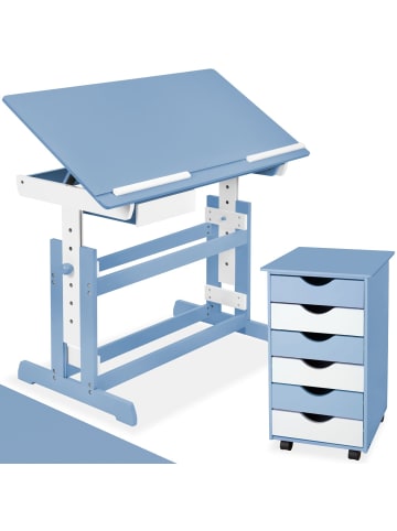 tectake Schreibtisch  pflegeleicht, blau