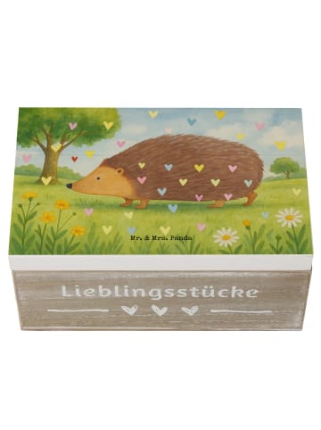 Mr. & Mrs. Panda Truhe Igel Herzen Design ohne Spruch in Weiß