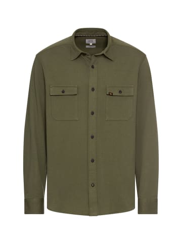Camel Active Langarm Hemd aus reiner Baumwolle in Khaki