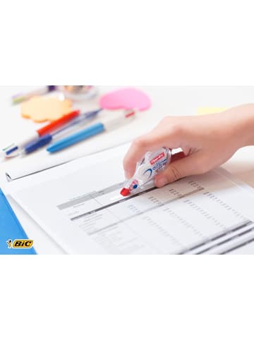 Bic Korrekturroller Mini Pocket Mouse, 6m x 5mm, Ideal für das Büro, das Home Off