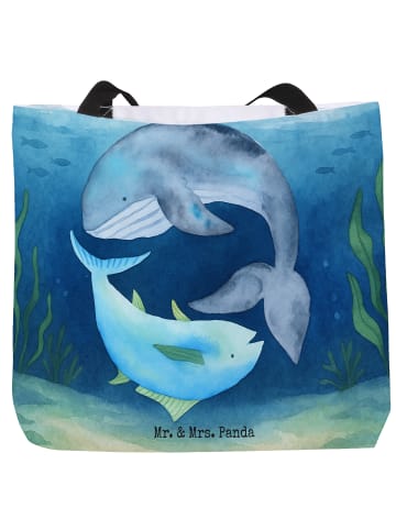 Mr. & Mrs. Panda Tote Bag Walfisch Thunfisch Design ohne Spruch in Weiß