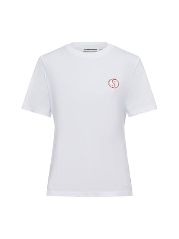 armedangels T-Shirt Lualaa Flower in weiß orange