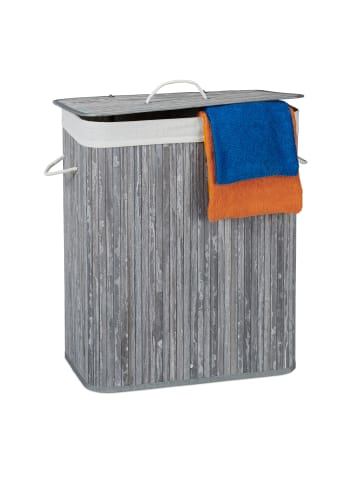 relaxdays 3 x Wäschekorb in Grau - (B)55 x (H)63 x (T)35 cm