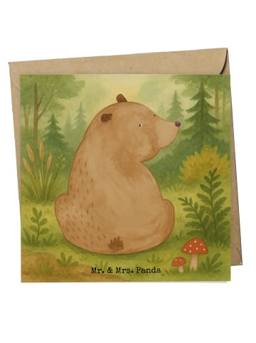 Mr. & Mrs. Panda Grußkarte Bär Schulterblick Design ohne Spruch in Weiß