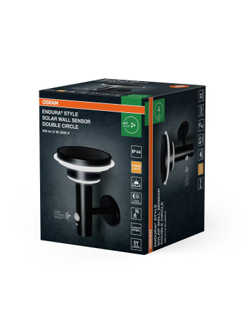 Osram ENDURA Solar Wall Sensor, Außenbeleuchtung, Schwarz
