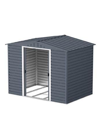VCM  Metall Gerätehaus 243x161 Gartenhaus Schiebetüren in Anthrazit