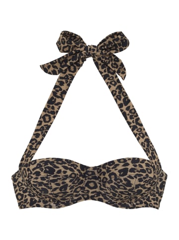 Vivance Bügel-Bandeau-Bikini-Top in schwarz nougat bedruckt