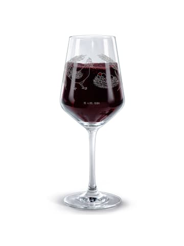 Mr. & Mrs. Panda graviertes Weinglas Huhn Stolz ohne Spruch in Transparent