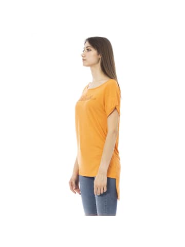 Just Cavalli Off-White Orange Baumwolle Damen T-Shirt