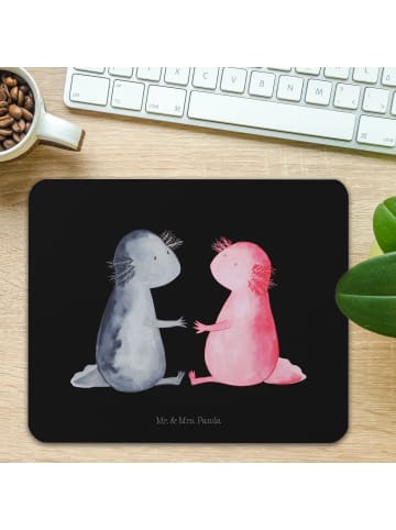 Mr. & Mrs. Panda Mauspad Axolotl Liebe ohne Spruch in Schwarz