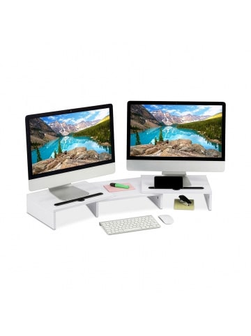 relaxdays Monitorständer in Weiß