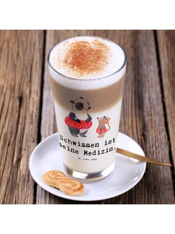 Mr. & Mrs. Panda Blümchentailglas Otter Schwimmen mit Spruch in Transparent