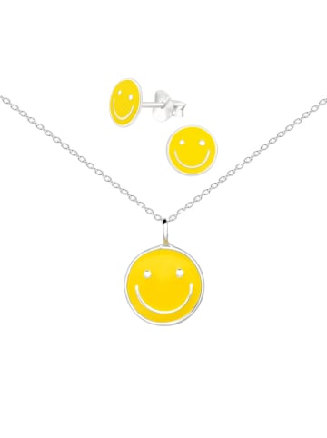 Alexander York Schmuckset SMILEY gelb in 925 Sterling Silber, 4-tlg.