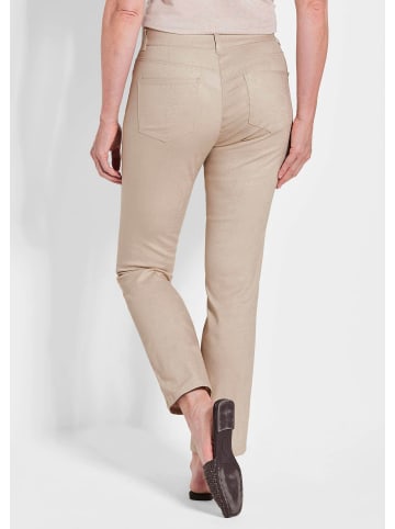 GOLDNER Kurzgröße:  Knöchellange Jeans CARLA in Braun in beige / gemustert