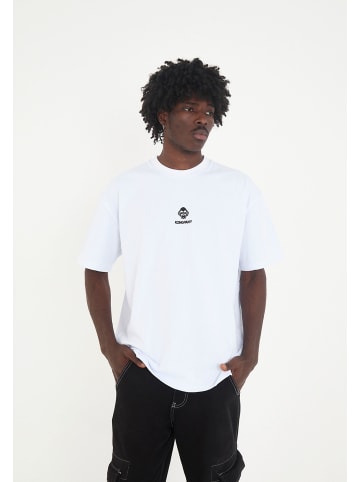 KongPany Unisex T-Shirt mit Rückenprint und Logo-Front in Weiß-3