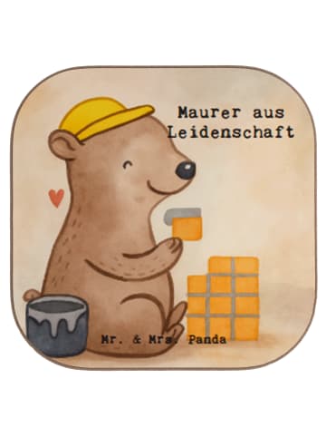 Mr. & Mrs. Panda Untersetzer Maurer Leidenschaft Design mit Spruch in Weiß