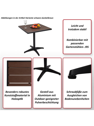 MCW Gartentisch J95 mit Outdoor-Beschichtung, Schwarz, grau