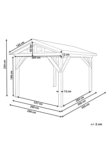Beliani Pavillon SECCHIA in Braun/Grau - (W) 296 x (H) 256 x (L) 350 cm