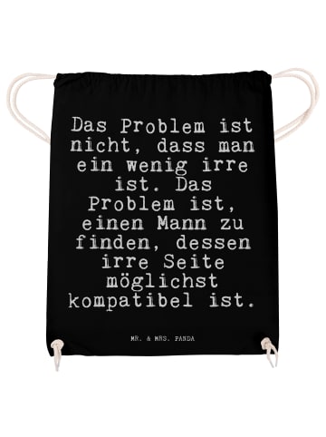 Mr. & Mrs. Panda Jutebeutel Das Problem ist nicht,... mit Spruch in Schwarz