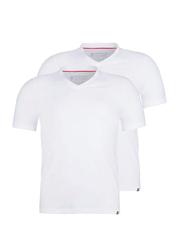 Strellson Strellson T-Shirt Basic Shirt 2er Pack Single Jersey Elastic in weiß