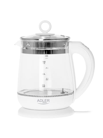 Adler Europe AD 1299 Wasserkocher/Teekocher mit Sieb 1,5 L- 2200 W in Weiß