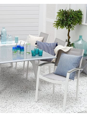 Beliani 2er-Set Esszimmerstuhl PERETA in Grau/Weiß