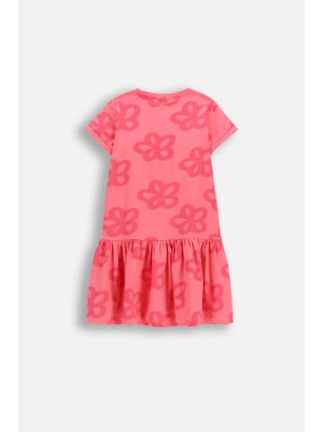 Coccodrillo Kleid mit kurzen Ärmeln in korallenrot
