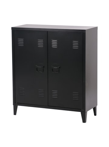 en.casa Metallschrank Oripää in Schwarz (H)90cm (B)80cm (T)33cm