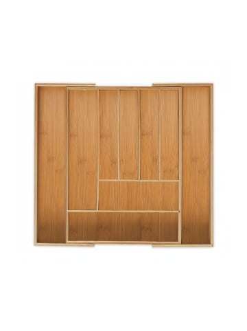 relaxdays Besteckkasten in Natur - (B)49,5 x (H)5 x (T)44,5 cm