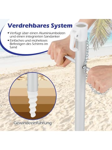 COSTWAY Sonnenschirm Strand in Grün