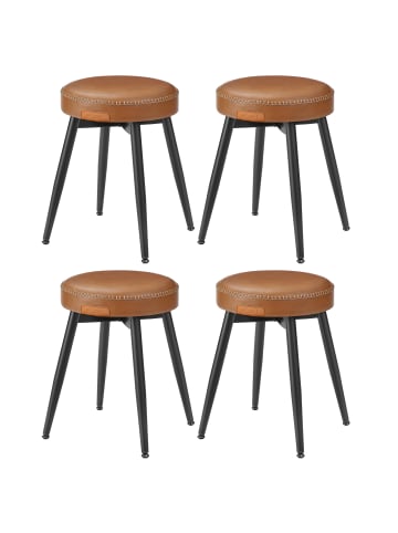 VASAGLE 4er-Set: Sitzhocker in Braun - (B)48 x (H)48.2 x (T)48 cm