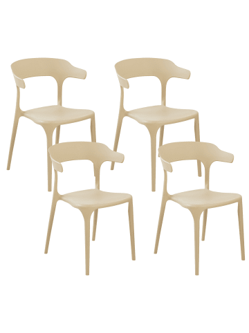 Beliani 4er-Set Esszimmerstuhl GUBBIO in Beige