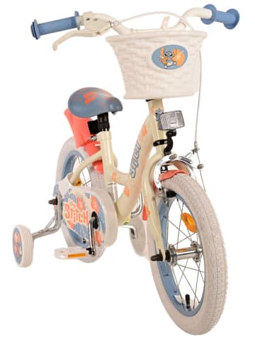 Volare Kinderfahrrad Disney Stitch für Mädchen 14 Zoll Kinderrad Cremefarbend 3 Jahre