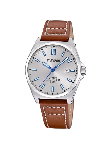 Calypso Herrenuhr Quarz mit Lederband Braun