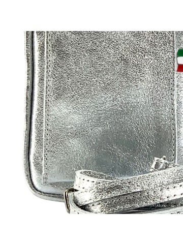 Florence Florence Umhängetasche, Handtasche Leder silber ca. 12cm