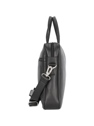 Dermata Aktentasche Leder 39 cm Laptopfach in schwarz