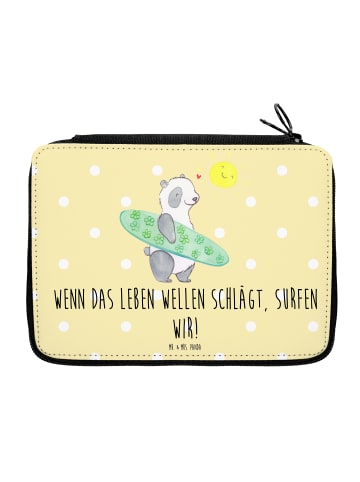 Mr. & Mrs. Panda Faulenzer Sommer Wellen Surf Motiv mit Spruch in Gelb Pastell