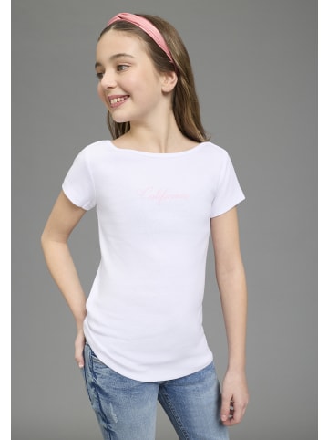 Kangaroos T-Shirt in rosa + weiß