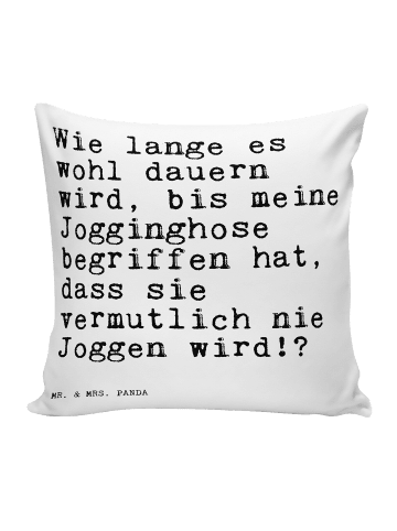 Mr. & Mrs. Panda Kissen Wie lange es wohl... mit Spruch in Weiß
