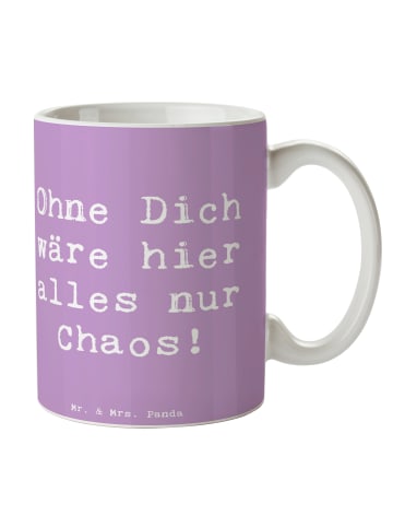 Mr. & Mrs. Panda Kaffeebecher Spruch Reinigungskraft Held mit Sp... in Lavendeltraum