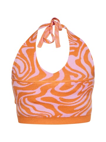 Swirly Damen Cropp-Top in PINK ORANGE