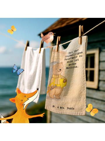 Mr. & Mrs. Panda Handtuch Bär Freiwillige Feuerwehr Design mit S... in Weiß